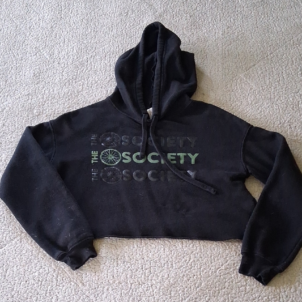 Bella Canvas Charcoal Hoodie with Olive Design The Cycle Society Medium